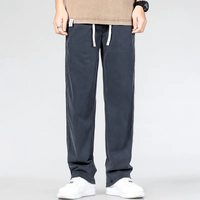 Men's Green Cotton Denim Trousers with Drawstring – Casual, Office
