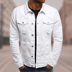 Cotton Trucker Jacket Men's Green – Casual, Office