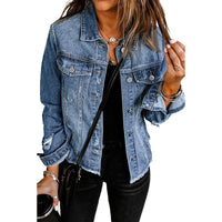 Denim Jacket Women's Distressed Green – Casual, Office
