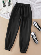 Gray Drawstring Joggers Women's Relaxed Fit Sweatpants with Pockets – Casual, Loungewear