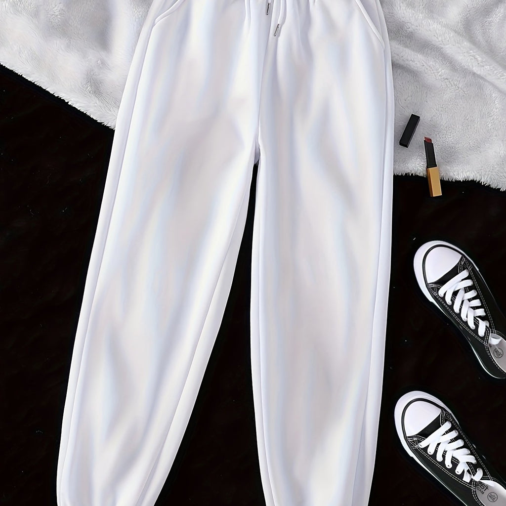 Gray Drawstring Joggers Women's Relaxed Fit Sweatpants with Pockets – Casual, Loungewear