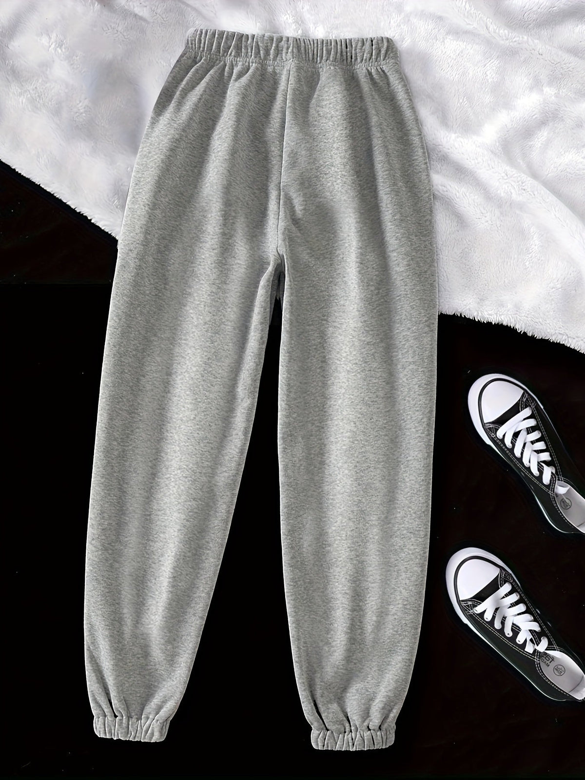 Gray Drawstring Joggers Women's Relaxed Fit Sweatpants with Pockets – Casual, Loungewear