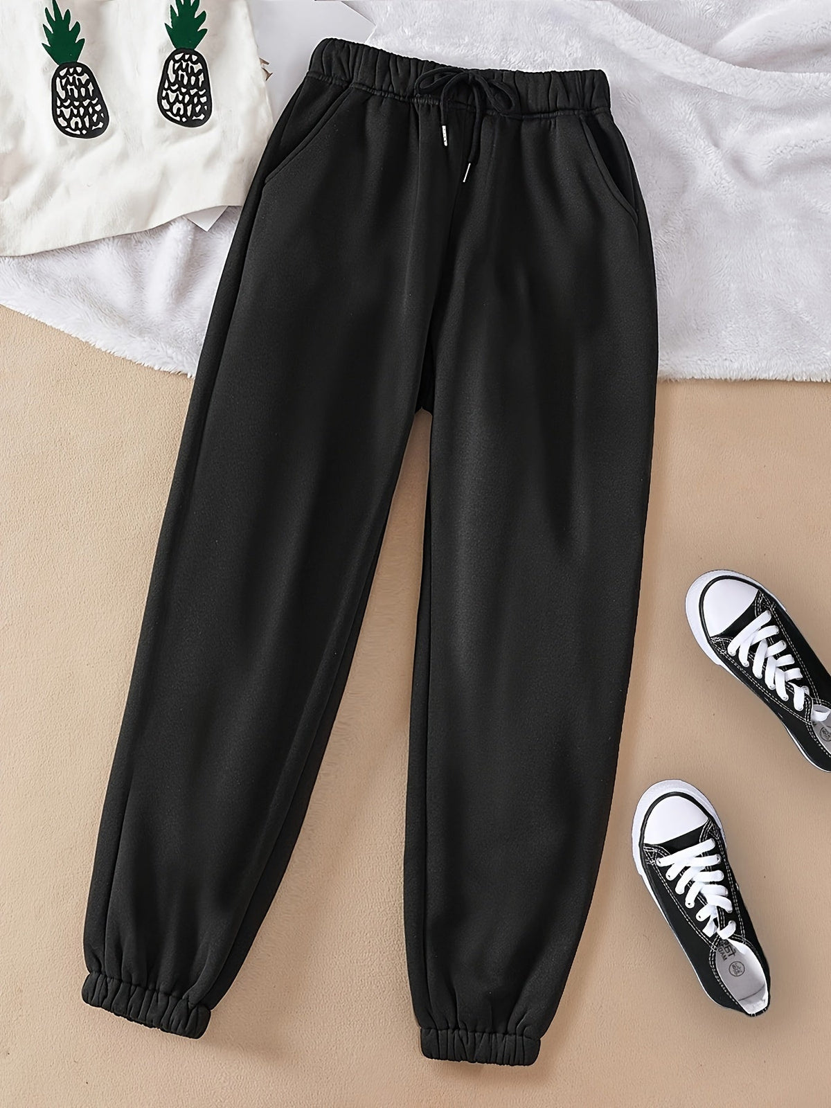 Gray Drawstring Joggers Women's Relaxed Fit Sweatpants with Pockets – Casual, Loungewear