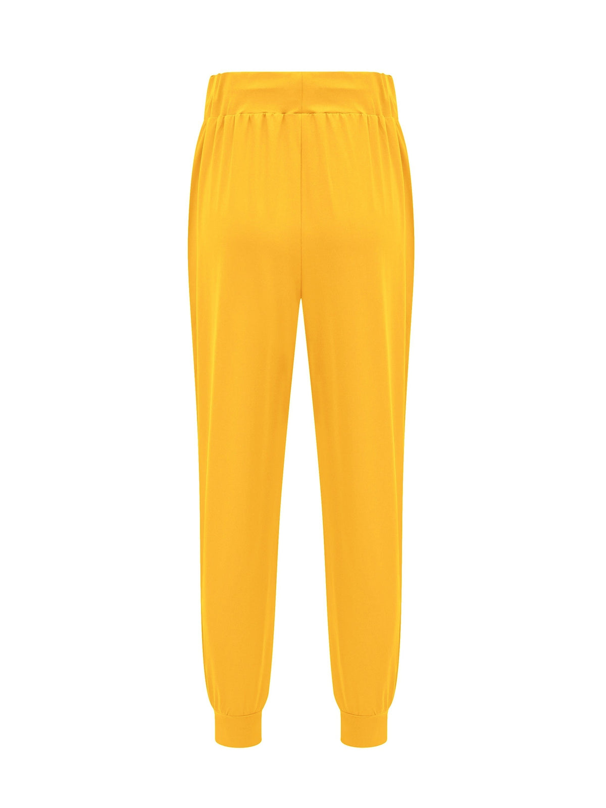 Women's Tapered Drawstring Joggers with Pockets, Yellow – Casual, Loungewear