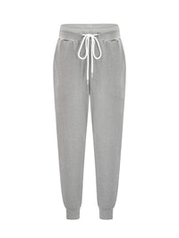 Women's Tapered Drawstring Joggers with Pockets, Yellow – Casual, Loungewear
