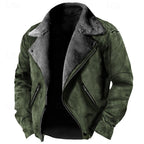 Faux Suede Sherpa Fleece Winter Jacket Men's Brown – Casual, Warm Outerwear