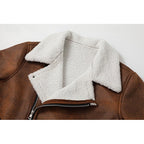 Faux Suede Sherpa Fleece Winter Jacket Men's Brown – Casual, Warm Outerwear