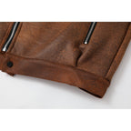 Faux Suede Sherpa Fleece Winter Jacket Men's Brown – Casual, Warm Outerwear