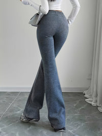 Flared Lounge Pants High-Waist Drawstring Women's – Casual, Everyday Comfort
