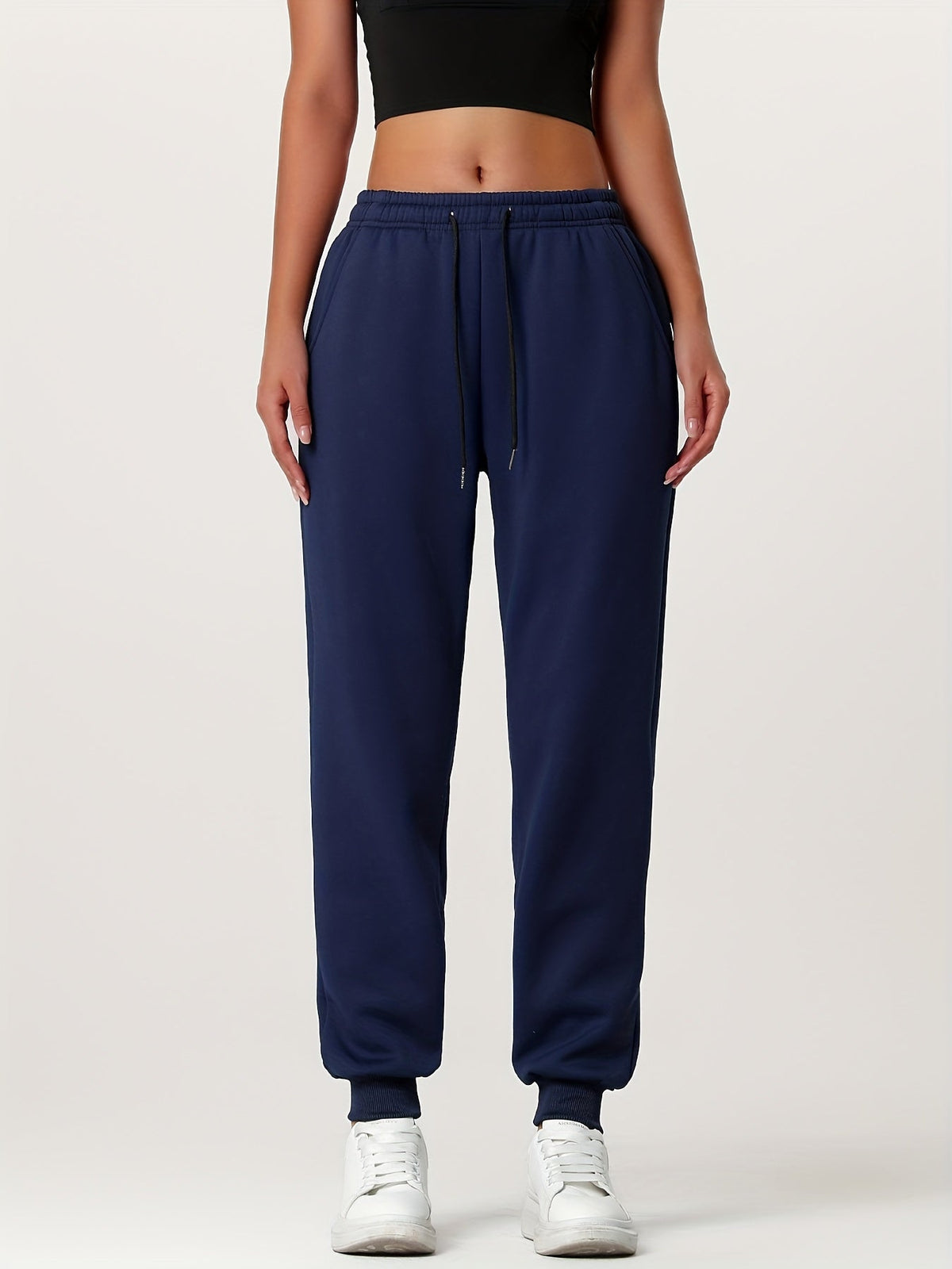 Fleece Joggers Women's Drawstring Sweatpants Elastic Waist – Casual, Home Loungewear