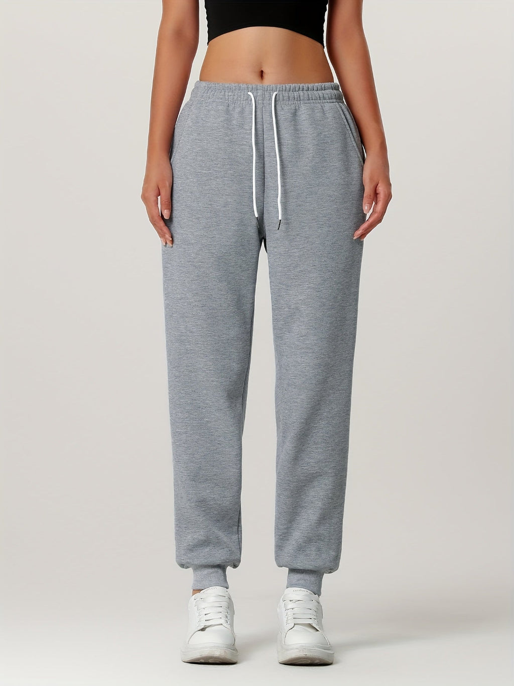 Fleece Joggers Women's Drawstring Sweatpants Elastic Waist – Casual, Home Loungewear