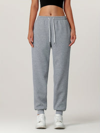 Fleece Joggers Women's Drawstring Sweatpants Elastic Waist – Casual, Home Loungewear