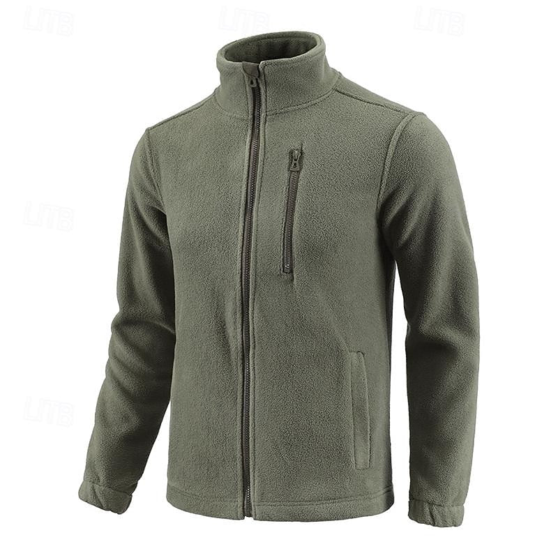 Fleece Jacket Men's Full-Zip Green – Casual, Outdoor