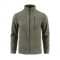 Fleece Jacket Men's Full-Zip Green – Casual, Outdoor