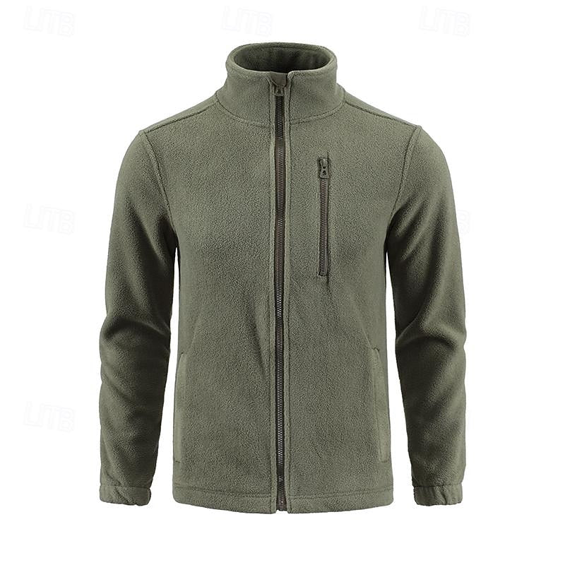 Fleece Jacket Men's Full-Zip Green – Casual, Outdoor