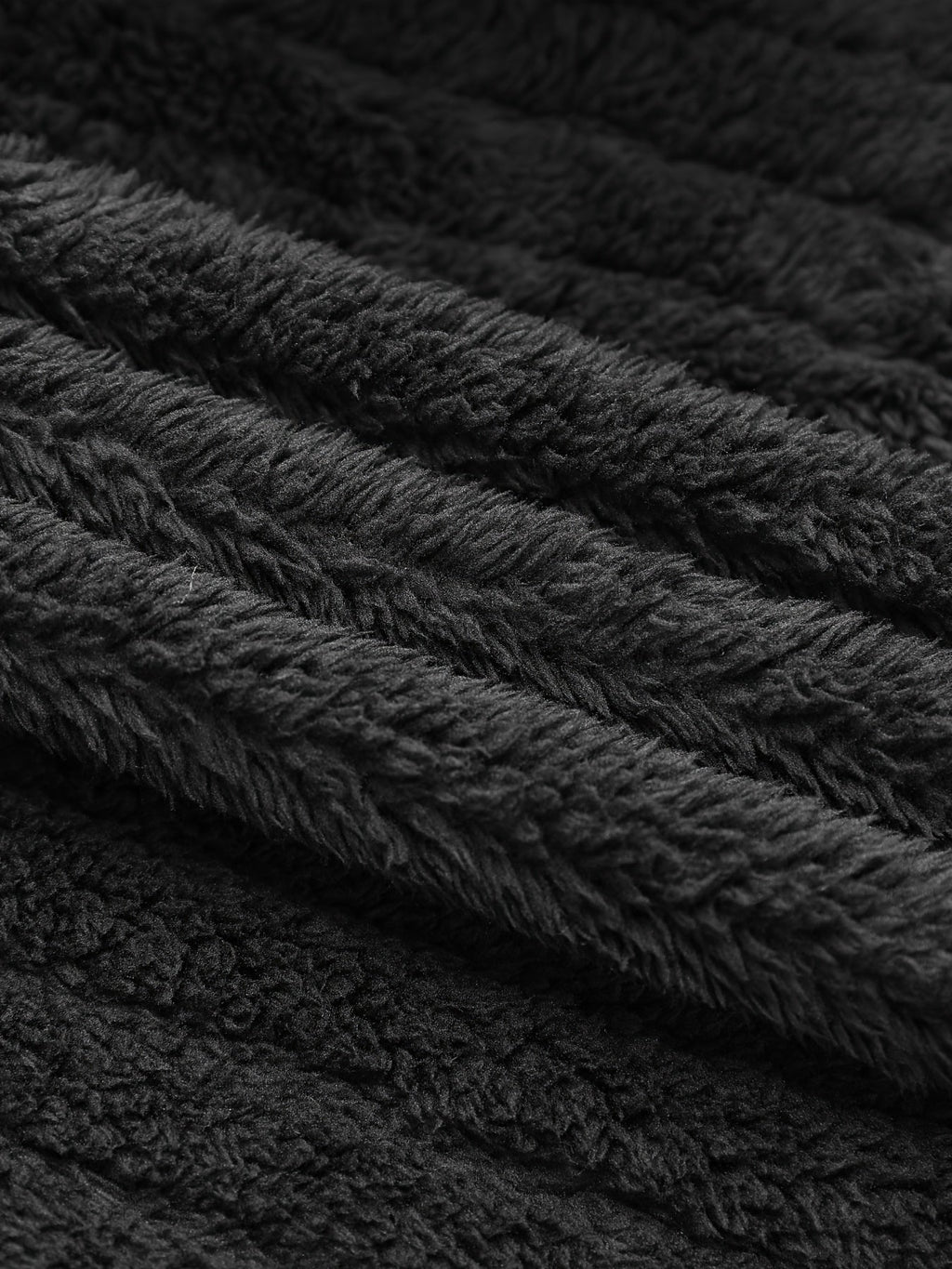 Fleece Jacket Women's Black Textured – Casual, Winter Warmth