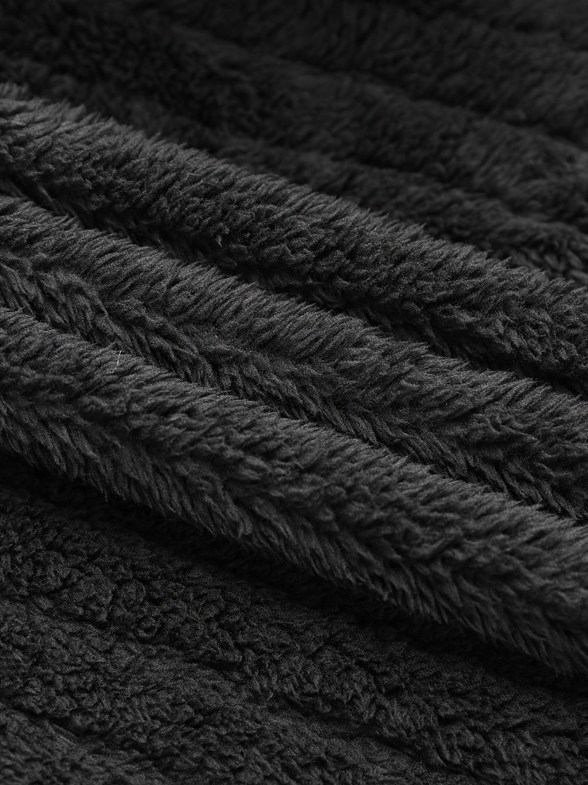 Fleece Jacket Women's Black Textured – Casual, Winter Warmth