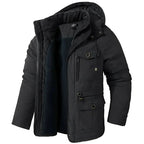 Hooded Parka Men's Winter Jacket Khaki Multi-Pocket – Casual, Outdoor