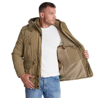 Hooded Parka Men's Winter Jacket Khaki Multi-Pocket – Casual, Outdoor