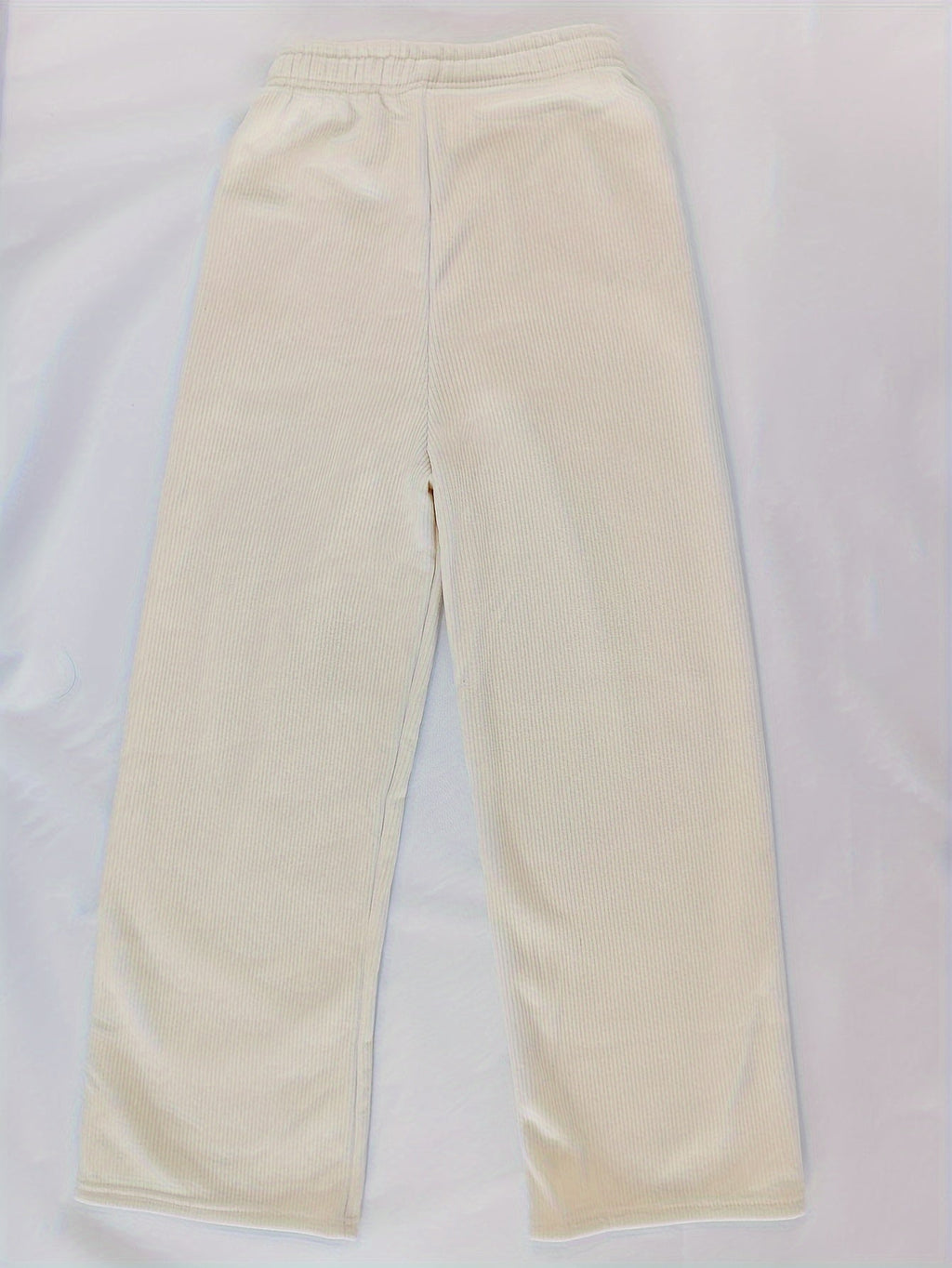 Fleece-Lined Wide-Leg Lounge Pants Women's Corduroy – Casual Winter Home Wear, Thermal Comfort