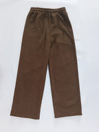 Fleece-Lined Wide-Leg Lounge Pants Women's Corduroy – Casual Winter Home Wear, Thermal Comfort