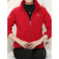 Fleece Jacket Women's Purple Full-Zip – Casual, Winter Warmth