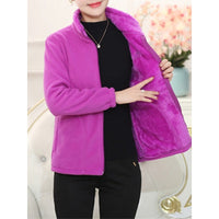 Fleece Jacket Women's Purple Full-Zip – Casual, Winter Warmth