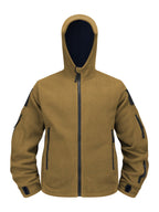 Fleece Tactical Jacket Men's Gray Hooded Full-Zip – Outdoor, Casual