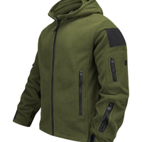 Fleece Tactical Jacket Men's Gray Hooded Full-Zip – Outdoor, Casual