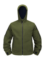 Fleece Tactical Jacket Men's Gray Hooded Full-Zip – Outdoor, Casual