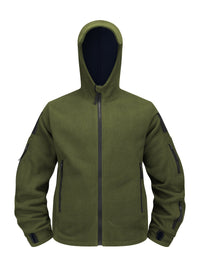 Fleece Tactical Jacket Men's Gray Hooded Full-Zip – Outdoor, Casual