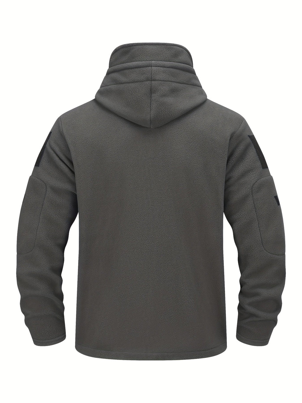 Fleece Tactical Jacket Men's Gray Hooded Full-Zip – Outdoor, Casual