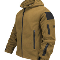 Fleece Tactical Jacket Men's Gray Hooded Full-Zip – Outdoor, Casual