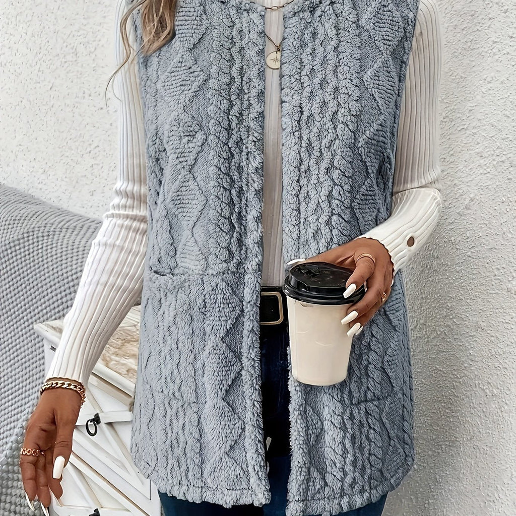 Fleece Vest Women's Sleeveless with Pockets – Casual, Layering