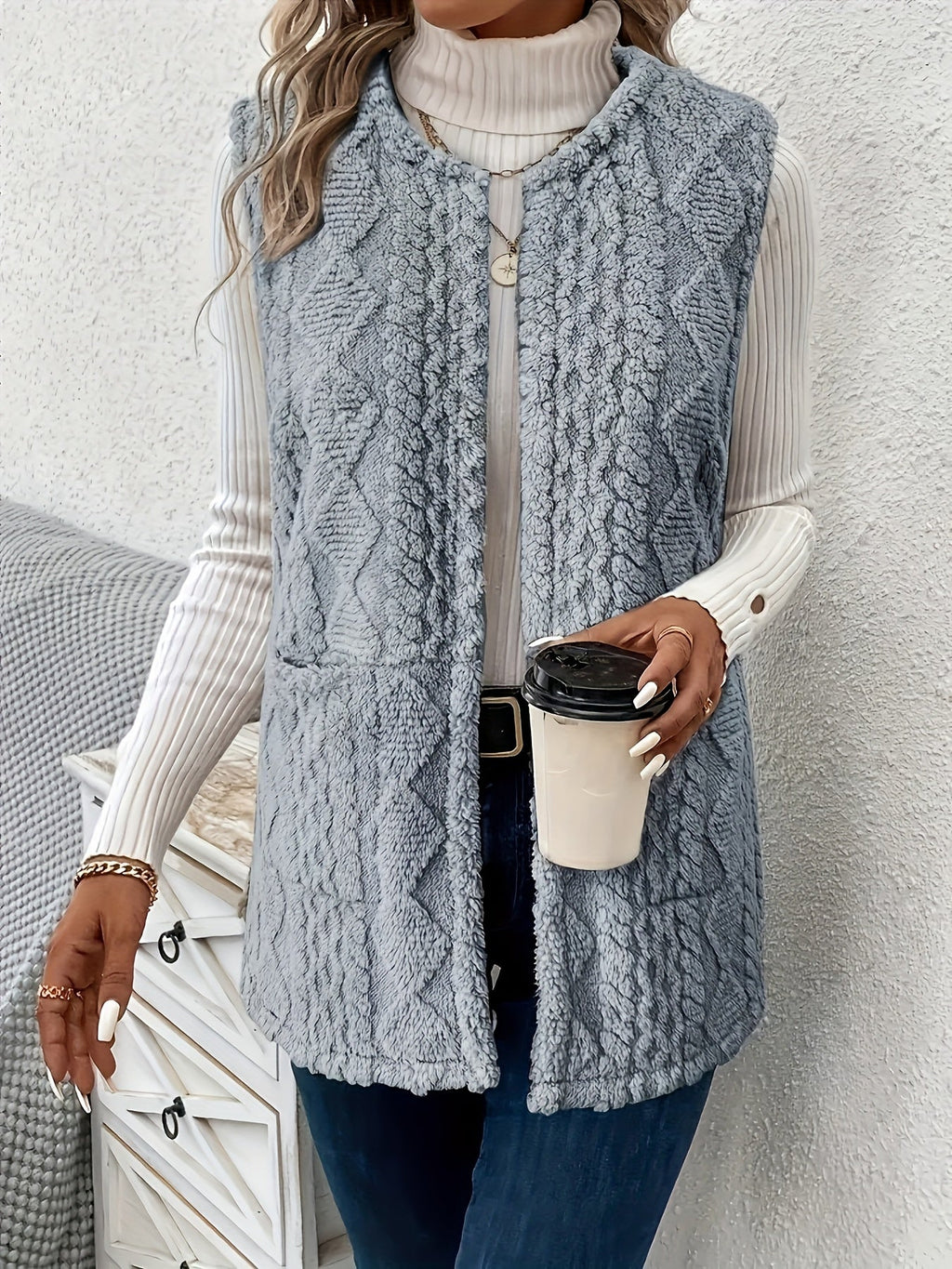 Fleece Vest Women's Sleeveless with Pockets – Casual, Layering