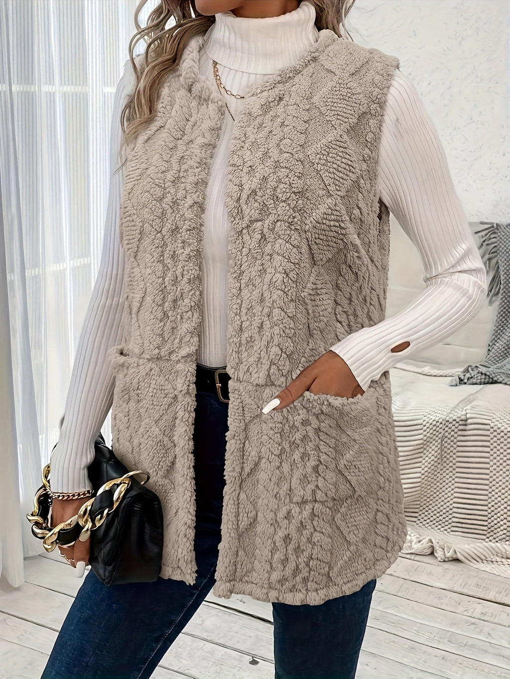 Fleece Vest Women's Sleeveless with Pockets – Casual, Layering