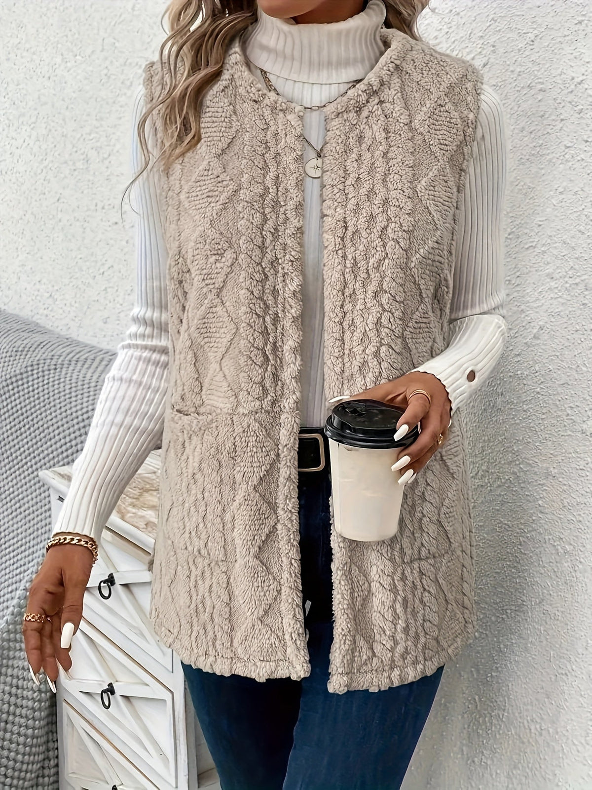 Fleece Vest Women's Sleeveless with Pockets – Casual, Layering