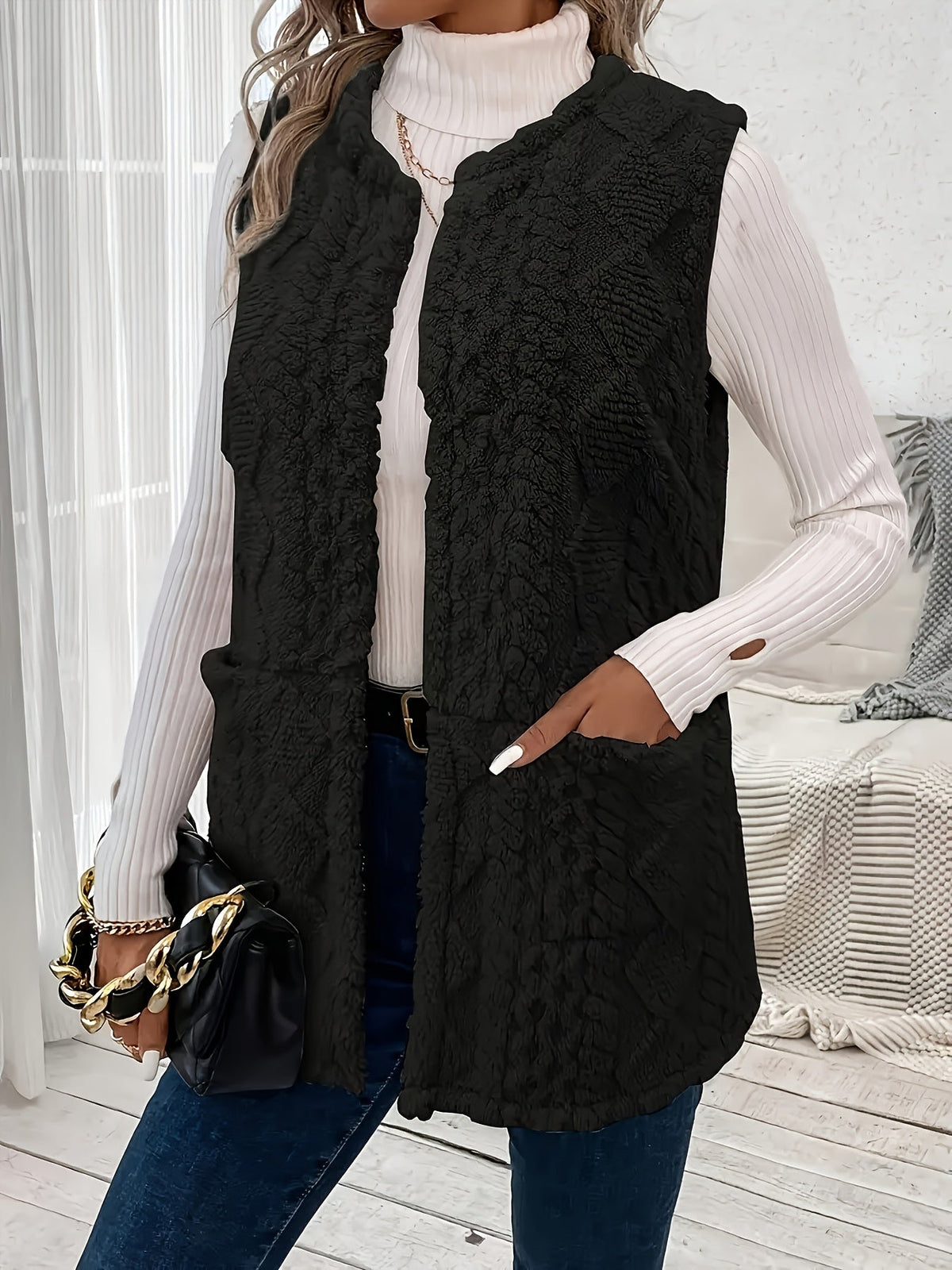 Fleece Vest Women's Sleeveless with Pockets – Casual, Layering