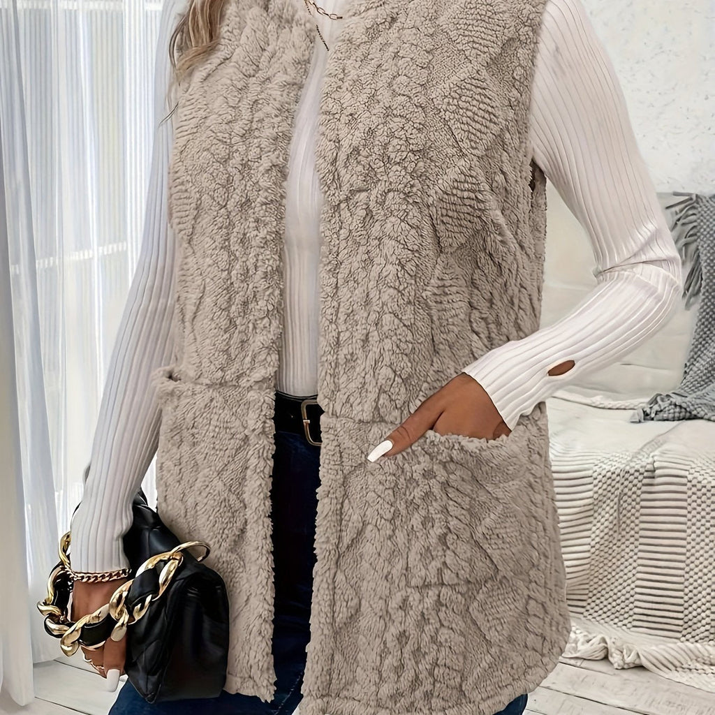 Fleece Vest Women's Sleeveless with Pockets – Casual, Layering