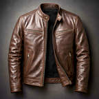Moto Jacket Men's Zip-Up Biker Coat – Office, Gift