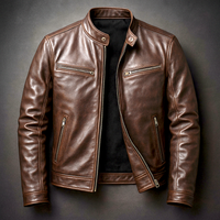 Moto Jacket Men's Zip-Up Biker Coat – Office, Gift