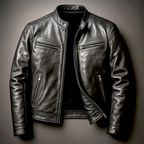 Moto Jacket Men's Zip-Up Biker Coat – Office, Gift