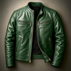 Moto Jacket Men's Zip-Up Biker Coat – Office, Gift