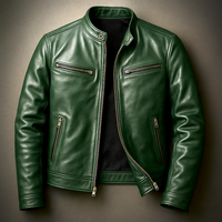 Moto Jacket Men's Zip-Up Biker Coat – Office, Gift