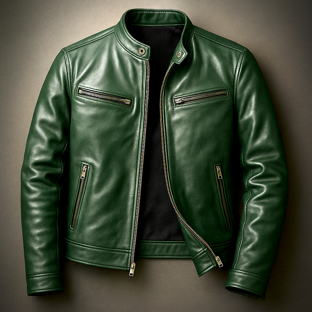 Moto Jacket Men's Zip-Up Biker Coat – Office, Gift
