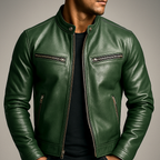Moto Jacket Men's Zip-Up Biker Coat – Office, Gift