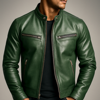 Moto Jacket Men's Zip-Up Biker Coat – Office, Gift