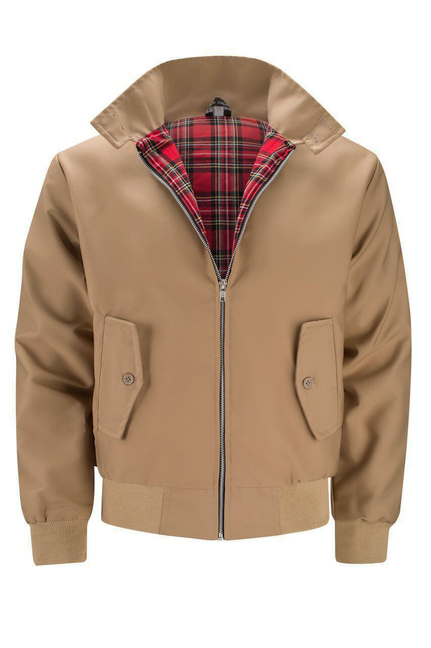 Harrington Jacket Men's Navy with Tartan Lining – Casual, Office