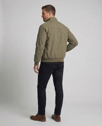 Harrington Jacket Men's Olive Green Full-Zip – Casual, Office