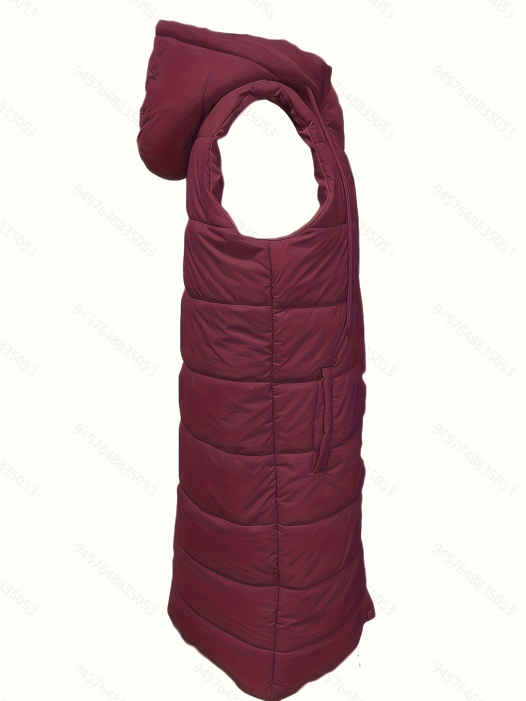 Hooded Padded Vest Women's Longline Sleeveless Puffer – Casual Winter Layering, Outdoor Wear